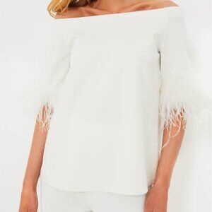 Tuckernuck White Feather Off the Shoulder Blouse